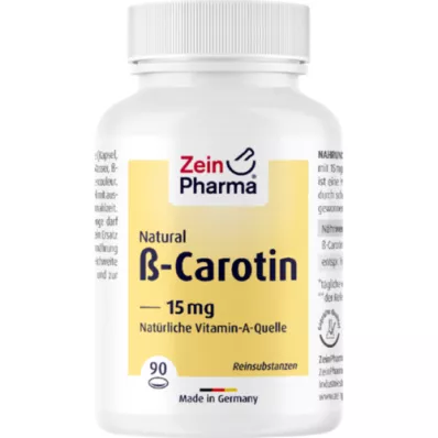 BETA CAROTIN NATURAL 15 mg ZeinPharma pehmeät kapselit, 90 kpl