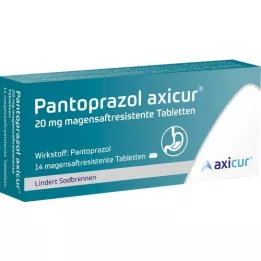 PANTOPRAZOL axicur 20 mg enteropäällysteiset tabletit, 14 kpl