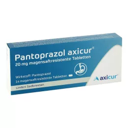 PANTOPRAZOL axicur 20 mg enteropäällysteiset tabletit, 14 kpl