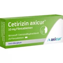 CETIRIZIN axicur 10 mg kalvopäällysteiset tabletit, 20 kpl