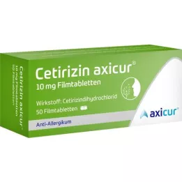 CETIRIZIN axicur 10 mg kalvopäällysteiset tabletit, 50 kpl