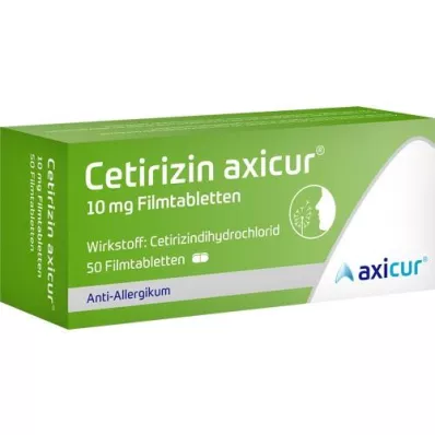 CETIRIZIN axicur 10 mg kalvopäällysteiset tabletit, 50 kpl