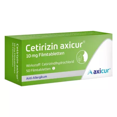 Cetirizin axicur® 10 mg kalvopäällysteiset tabletit, 50 kpl Cetirizin axicur® 10 mg kalvopäällysteiset tabletit, 50 kpl