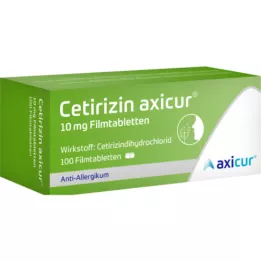 CETIRIZIN axicur 10 mg kalvopäällysteiset tabletit, 100 kpl