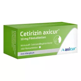 CETIRIZIN axicur 10 mg kalvopäällysteiset tabletit, 100 kpl