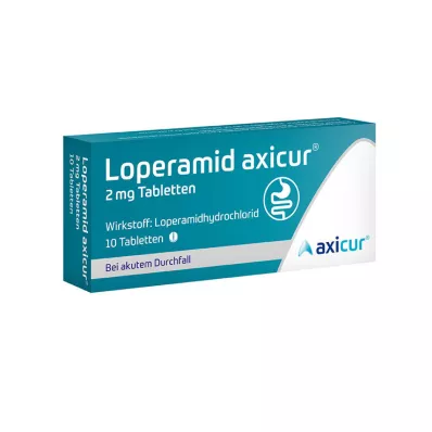 Loperamide axicur® 2 mg tabletit, 10 kpl Loperamide axicur® 2 mg tabletit, 10 kpl