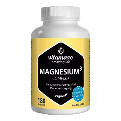 MAGNESIUM 350 mg kompleksisitraatti/oksidi/hiili.vegaani, 180 kpl