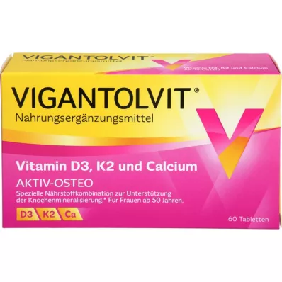 VIGANTOLVIT D3-vitamiini K2 kalsium kalvopäällysteiset tabletit, 60 kpl kapselia