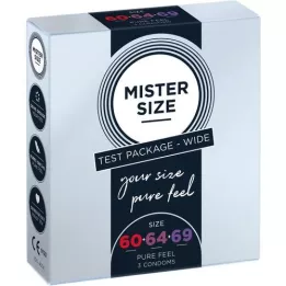 MISTER Kokokokeilupakkaus 60-64-69 kondomeja, 3 kpl