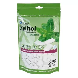 MIRADENT Ksylitolipurukumi Spearmint Ref., 200 kpl