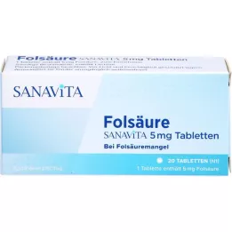 FOLSÄURE SANAVITA 5 mg tabletit, 20 kpl