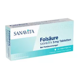 FOLSÄURE SANAVITA 5 mg tabletit, 20 kpl