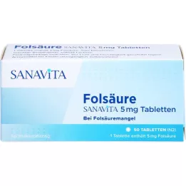 FOLSÄURE SANAVITA 5 mg tabletit, 50 kpl