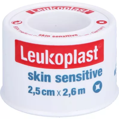 LEUKOPLAST Skin Sensitive 2,5 cm x 2,6 cm suojakotelolla, 1 kpl