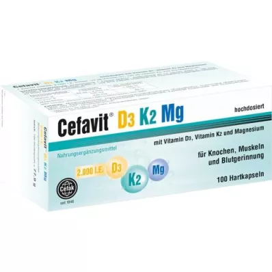 CEFAVIT D3 K2 Mg 2000 I.U. kovat kapselit, 100 kpl