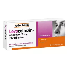 LEVOCETIRIZIN-ratiopharm 5 mg kalvopäällysteiset tabletit, 20 kpl