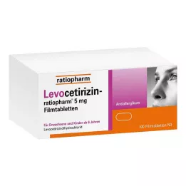 LEVOCETIRIZIN-ratiopharm 5 mg kalvopäällysteiset tabletit, 100 kpl