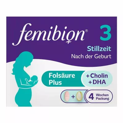 Femibion 3 imetys 4 viikon pakkaus, jossa 28 tablettia ja 28 kapselia, 2x28 kpl Femibion 3 imetys 4 viikon pakkaus, jossa 28 tablettia ja 28 kapselia, 2x28 kpl