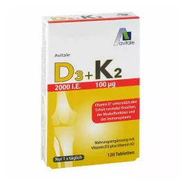 D3+K2-vitamiini 2000 I.U., 120 kpl