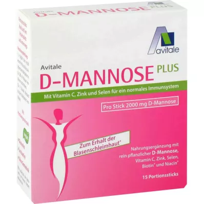 D-MANNOSE PLUS 2000 mg Vit. ja kivennäisaineita sisältävät tikut, 15X2.47 g