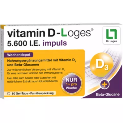 VITAMIN D-LOGES 5 600 I.E. impulssi viikkovarasto KTA, 60 kpl