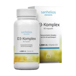 SANHELIOS D3-aurinkovitamiinikompleksi K2:n kanssa, 80 kpl