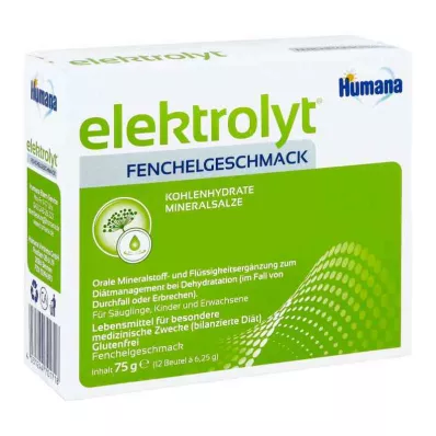 HUMANA Elektrolyytti fenkolijauhe taittolaatikko, 75 grammaa