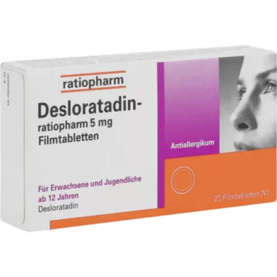 DESLORATADIN-ratiopharm 5 mg kalvopäällysteiset tabletit, 20 kpl