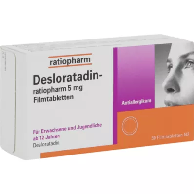 DESLORATADIN-ratiopharm 5 mg kalvopäällysteiset tabletit, 50 kpl