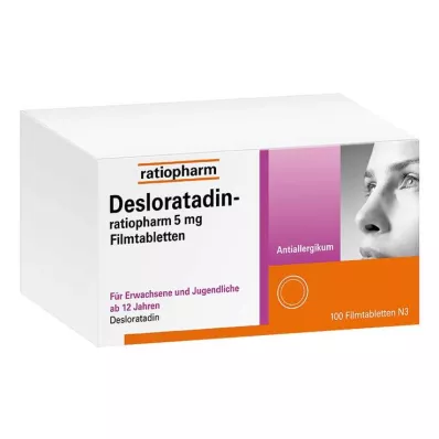 DESLORATADIN-ratiopharm 5 mg kalvopäällysteiset tabletit, 100 kpl DESLORATADIN-ratiopharm 5 mg kalvopäällysteiset tabletit, 100 kpl