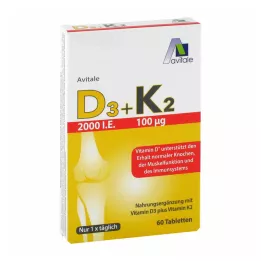 D3+K2-vitamiini 2000 I.U., 60 kpl