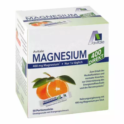 MAGNESIUM 400 suoraa appelsiiniannostikkua, 50X2,1 g