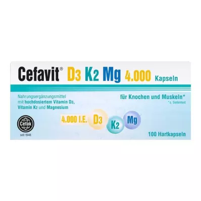 Cefavit D3 K2 Mg 4 000 IU kovat kapselit, 100 kpl