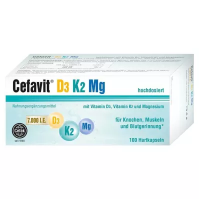 CEFAVIT D3 K2 Mg 7000 I.U. kovat kapselit, 100 kpl