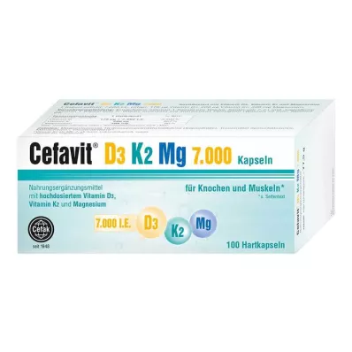 CEFAVIT D3 K2 Mg 7000 I.U. kovat kapselit, 100 kpl CEFAVIT D3 K2 Mg 7000 I.U. kovat kapselit, 100 kpl