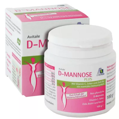 D-MANNOSE PLUS 2000 mg jauhe vitamiineja ja kivennäisaineita, 100 g