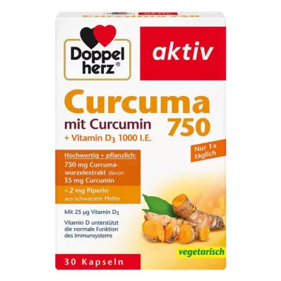 DOPPELHERZ Curcuma 750 kapselia, 30 kapselia DOPPELHERZ Curcuma 750 kapselia, 30 kapselia
