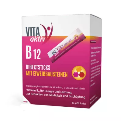 VITA AKTIV B12 Direct Sticks proteiinin rakennuspalikoilla, 90 kpl