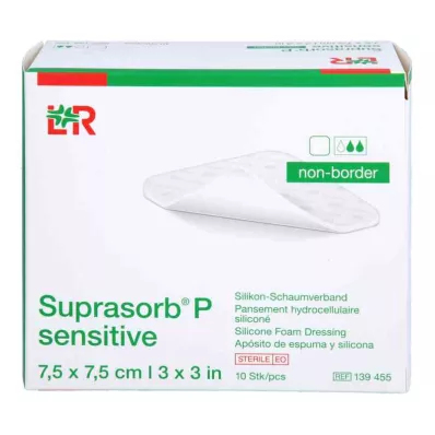 Suprasorb P herkkä PU-vaahto booriton 7,5x7,5, 10 kpl