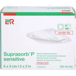 SUPRASORB P sensitive PU-Vaahtomuovi v.bor.lite 5x5cm, 10 kpl
