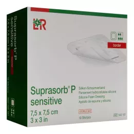 Suprasorb P herkkä PU-vaahtomuovireunus 7,5x7,5cm, 10 kpl