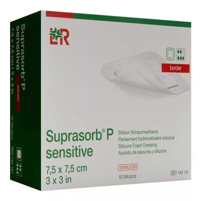 Suprasorb P herkkä PU-vaahtomuovireunus 7,5x7,5cm, 10 kpl