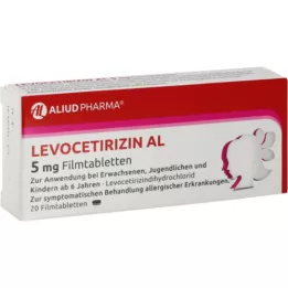 LEVOCETIRIZIN AL 5 mg kalvopäällysteiset tabletit, 20 kpl