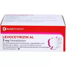 LEVOCETIRIZIN AL 5 mg kalvopäällysteiset tabletit, 100 kpl