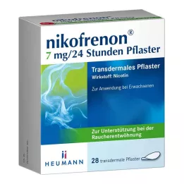 NIKOFRENON 7 mg/24 tuntia kestävä transdermaalinen laastari, 28 kpl