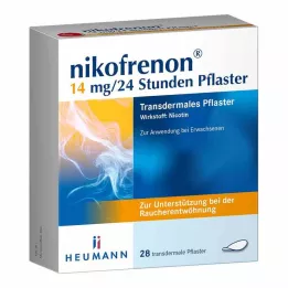 NIKOFRENON 14 mg/24 tuntia kestävä transdermaalinen laastari, 28 kpl