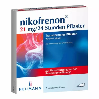 NIKOFRENON 21 mg/24 tuntia kestävä transdermaalinen laastari, 7 kpl