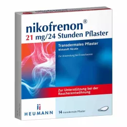 NIKOFRENON 21 mg/24 tuntia kestävä transdermaalinen laastari, 14 kpl