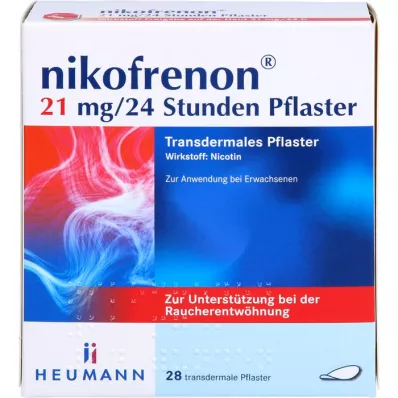 NIKOFRENON 21 mg/24 tuntia kestävä transdermaalinen laastari, 28 kpl