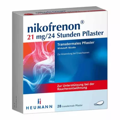 NIKOFRENON 21 mg/24 tuntia kestävä transdermaalinen laastari, 28 kpl